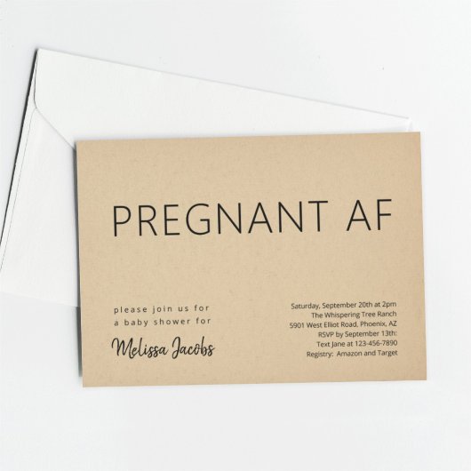 Grappig Baby shower Zwanger AF Kaart