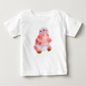 Grappig Baby T-shirt met Happy Baby Hippo (Voorkant)