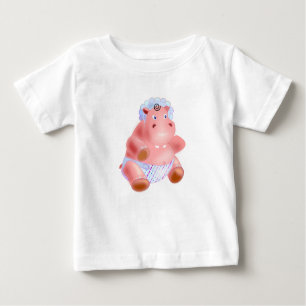 Grappig Baby T-shirt met Happy Baby Hippo