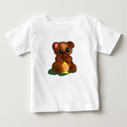 Grappig Baby T-shirt met Honey Beer (Voorkant)