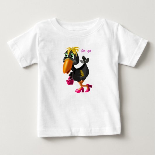 Grappig Baby T-Shirt met Modern Bird (Voorkant)