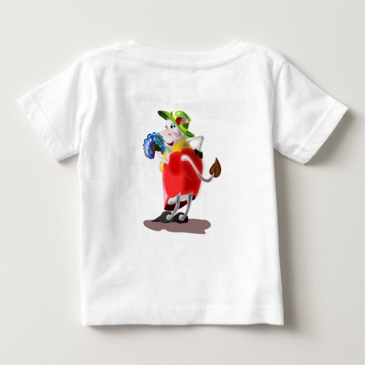 Grappig Baby T-shirt met moderne Koe (Achterkant)