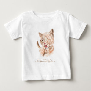 Grappig Baby T-shirt met speelse kat - aangepaste