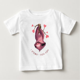 Grappig Baby T-shirt Speelse Sloth Smile Custom Te