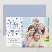 Grappig BABY VAN DE COVID BUITEN Typografie Blue Feestdagenkaart (Voorkant / Achterkant)