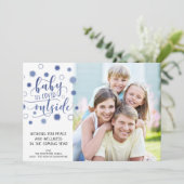 Grappig BABY VAN DE COVID BUITEN Typografie Blue Feestdagenkaart (Staand voorkant)