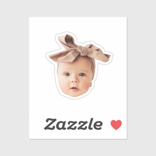 Grappig Babygezicht Uitknippen Aangepaste Foto Sticker (Vel)