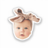 Grappig Babygezicht Uitsnijding Aangepaste Foto Sticker (Voorkant)