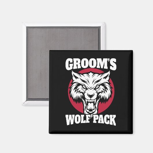Grappig Bachelor Party Groom's Wolfpack bruiloft d Magneet (Voorkant / Achterkant)