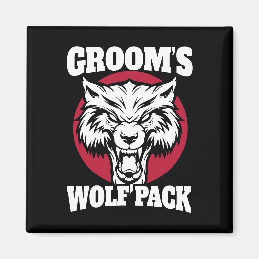 Grappig Bachelor Party Groom's Wolfpack bruiloft d Magneet (Voorkant)