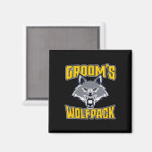 Grappig Bachelor Party Groom's Wolfpack bruiloft d Magneet (Voorkant / Achterkant)