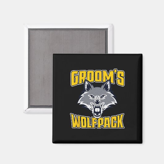 Grappig Bachelor Party Groom's Wolfpack bruiloft d Magneet (Voorkant / Achterkant)