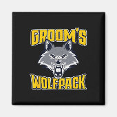 Grappig Bachelor Party Groom's Wolfpack bruiloft d Magneet (Voorkant)