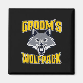 Grappig Bachelor Party Groom's Wolfpack bruiloft d Magneet