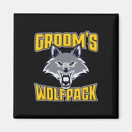 Grappig Bachelor Party Groom's Wolfpack bruiloft d Magneet (Voorkant)