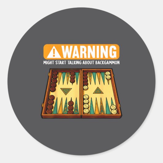 Grappig Backgammon Ronde Sticker (Voorkant)