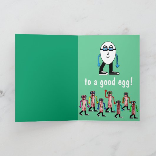Grappig Bacon & Egg Verjaardag Kaart Gift (Binnen)