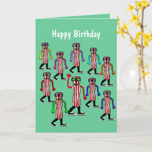 Grappig Bacon & Egg Verjaardag Kaart Gift (Gele Bloem)