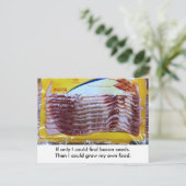 Grappig Bacon Food Gardening Briefkaart. Postbus Briefkaart (Staand voorkant)