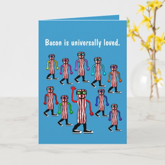 Grappig Bacon Verjaardag Kaart Gift (Gele Bloem)