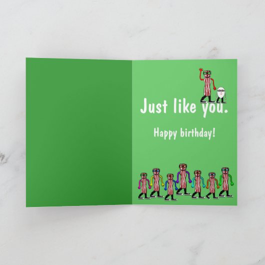 Grappig Bacon Verjaardag Kaart Gift (Binnen)