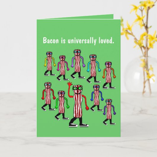 Grappig Bacon Verjaardag Kaart Gift (Gele Bloem)