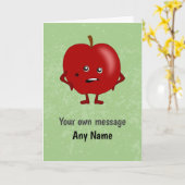 Grappig 'Bad Apple'-fruit op groene aangepaste loc Kaart (Gele Bloem)