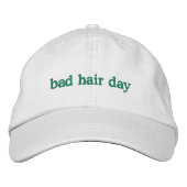 Grappig Bad Hair Quote Trendy Uniek Custom Lazy Geborduurde Pet (Voorkant)