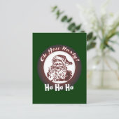 Grappig  Bad Santa Retro Christmas Feestdagenkaart (Staand voorkant)