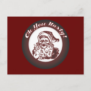 Grappig  Bad Santa Retro Christmas Feestdagenkaart