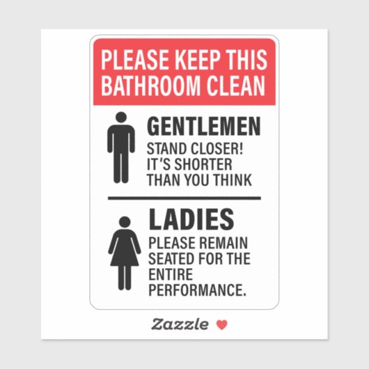 grappig badkamerbord sticker (Vel)