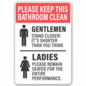 grappig badkamerbord sticker (Voorkant)