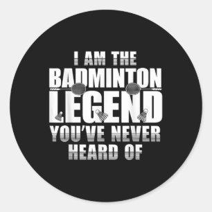 Grappig badmintin shirt mannen vrouwen badmintonsp ronde sticker