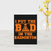 Grappig badminton cadeau mannen vrouwen tieners kaart (Gele Bloem)