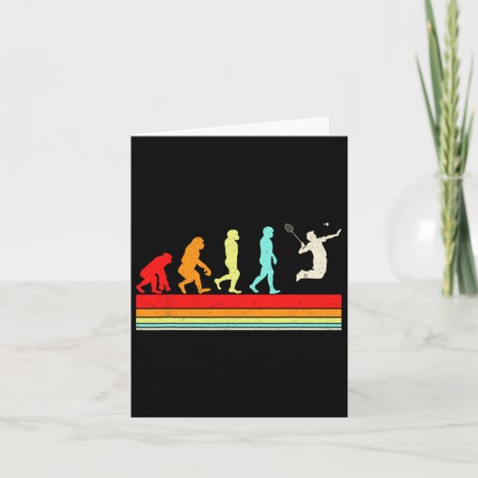 Grappig Badminton Evolution Retro ontwerp voor Kaart (Voorkant)