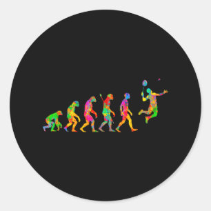 Grappig Badminton Kleurrijk Voor Mannen Vrouwen Ba Ronde Sticker