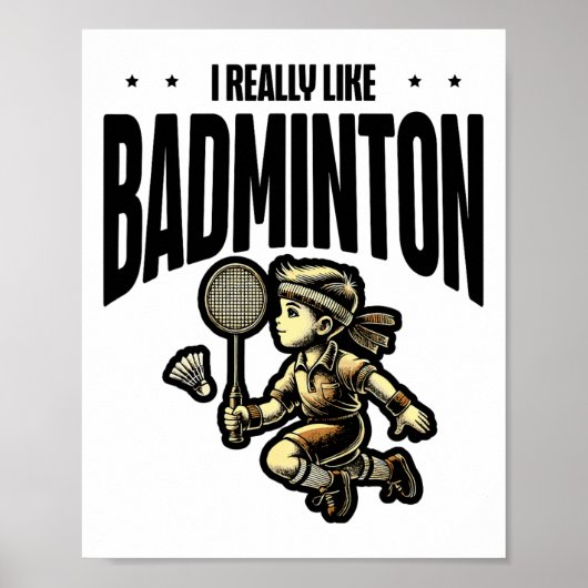 Grappig Badminton Racket Lover Design Poster (Voorkant)