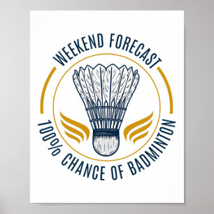 Grappig Badminton Shirt Mannen Vrouwen Badminton S Poster