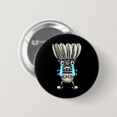 Grappig Badminton Shuttle Speler Ontwerp Mannen Vr Ronde Button 5,7 Cm (Voorkant /achterkant)