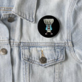 Grappig Badminton Shuttle Speler Ontwerp Mannen Vr Ronde Button 5,7 Cm (In situ)