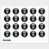 Grappig Badminton Shuttle Speler Ontwerp Mannen Vr Ronde Sticker (Vel)
