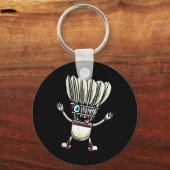 Grappig badminton shuttle speler ontwerp mannen vr sleutelhanger (Voorkant)