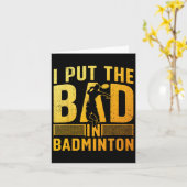 Grappig badmintonontwerp voor mannen vrouwen kinde kaart (Gele Bloem)