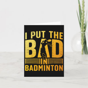 Grappig badmintonontwerp voor mannen vrouwen kinde kaart