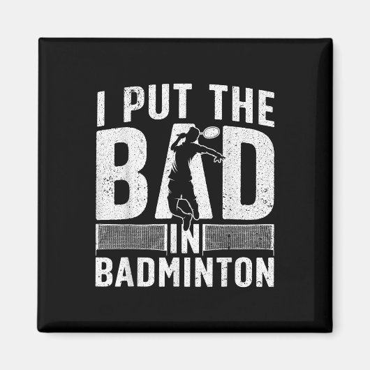 Grappig badmintonontwerp voor mannen vrouwen kinde magneet (Voorkant)