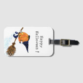 Grappig Bagagelabel Halloween Heksenpompoen Vliege (Voorkant (horizontaal))