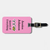 Grappig bagagelabel | Koningin van alles (Voorkant horizontaal)