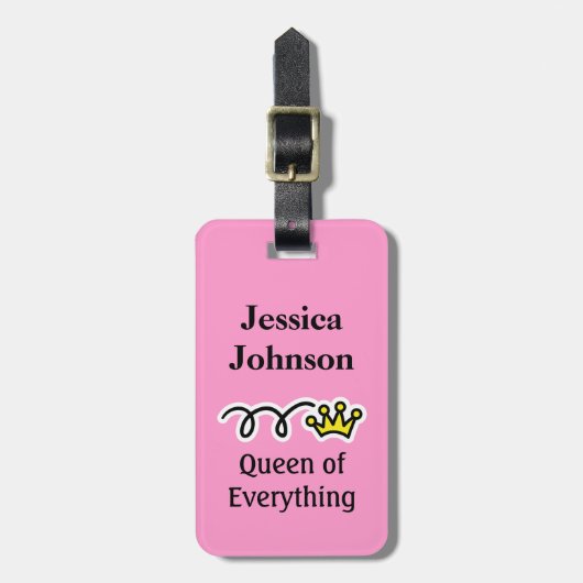Grappig bagagelabel | Koningin van alles (Voorkant verticaal)