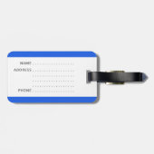 Grappig bagagelabel met daarop "Mijne" geschreven (Achterkant horizontaal)