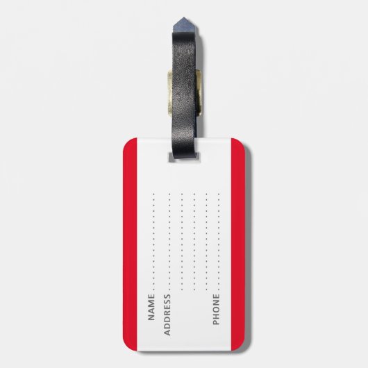 Grappig bagagelabel met daarop "Mijne" geschreven (Achterkant verticaal)